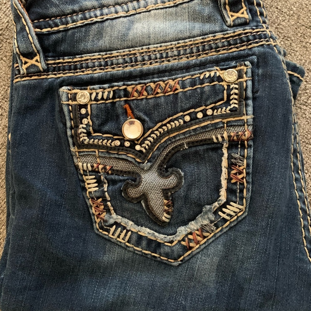 Rock Revival Embellished Blue Jeans